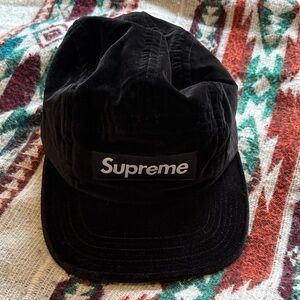 Supreme Velvet Camp Hat Black